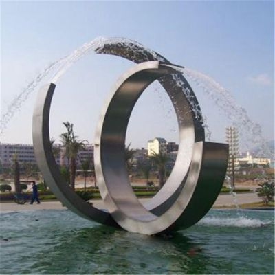 户外园林不锈钢流水景观摆件圆环博鱼网页版