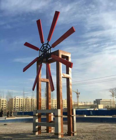 城市花园广场防旧不锈钢风车博鱼网页版