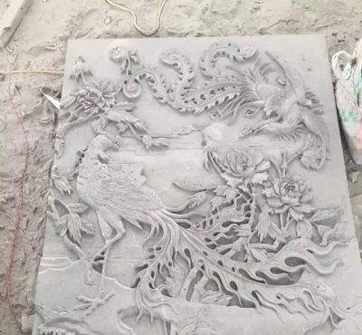 汉白玉石板石雕浮雕凤凰博鱼网页版