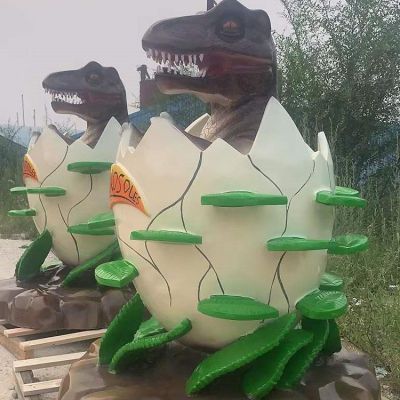 玻璃钢恐龙蛋博鱼网页版游乐园景观摆件