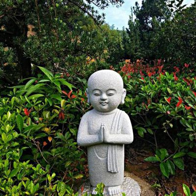 公园景区砂石石雕园林景观小沙弥博鱼网页版