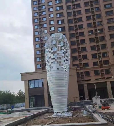 别墅小区大型金属网格抽象鲸鱼博鱼网页版