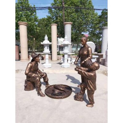 玻璃钢仿铜情景小品人物景观博鱼网页版