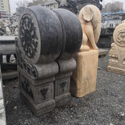 大理石石雕户外园林景观仿古做旧抱鼓石博鱼网页版
