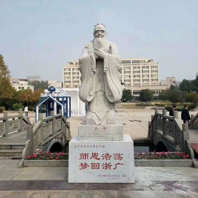 寺院广场大理石雕刻古代人物博鱼网页版摆件