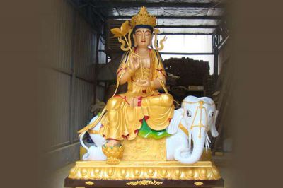 文殊普贤博鱼网页版-玻璃钢彩绘菩萨寺庙供奉文殊普贤博鱼网页版