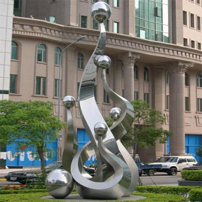 小区园林景观不锈钢镜面抽象摆件