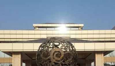 户外酒店铜铸抽象镂空球博鱼网页版