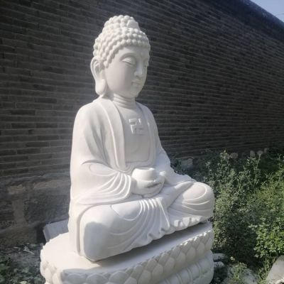 景区摆放汉白玉浮雕如来禅坐佛像博鱼网页版