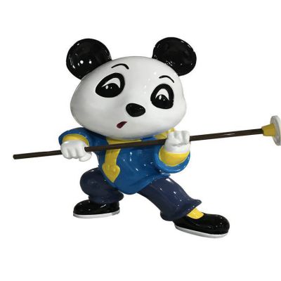 游乐园摆放玻璃钢喷漆卡通熊猫公仔博鱼网页版