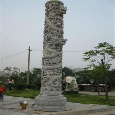 盘龙户外石雕龙柱
