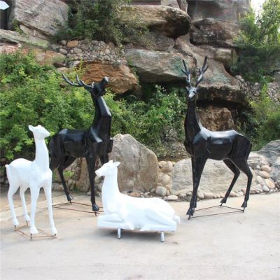 抽象户外玻璃钢梅花鹿博鱼网页版摆件