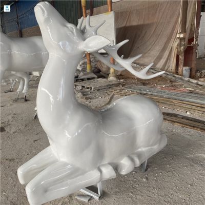 售楼部摆放玻璃钢抽象梅花鹿动物小品博鱼网页版