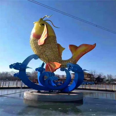 公园水景摆放不锈钢镂空喷漆鲤鱼园林景观博鱼网页版