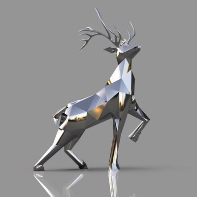 景区公园景观不锈钢几何梅花鹿博鱼网页版
