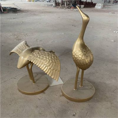 玻璃钢仿铜户外水景动物抽象火烈鸟博鱼网页版