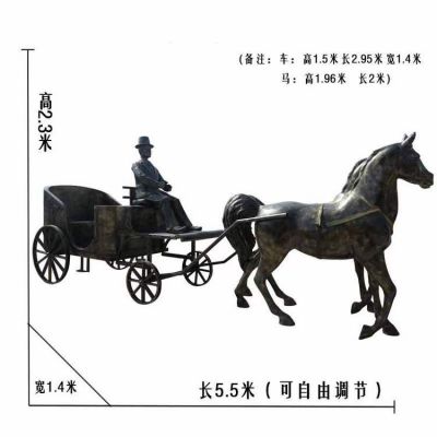 园林景区玻璃钢仿铜马车博鱼网页版摆件
