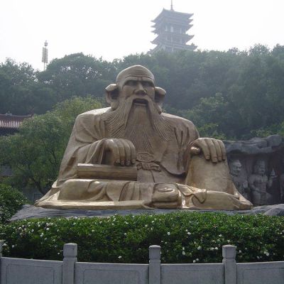 广场景区大型铜雕老子，户外仿铜古代人物博鱼网页版