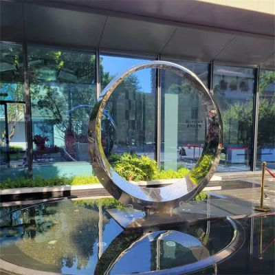 会所售楼部不锈钢几何大型圆环博鱼网页版