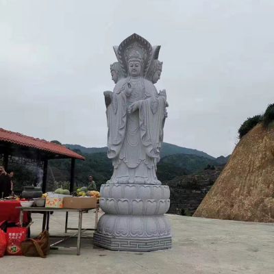 大理石石雕户外园林景观三面观音博鱼网页版