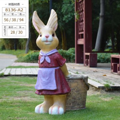 广场摆件树脂彩绘兔子博鱼网页版