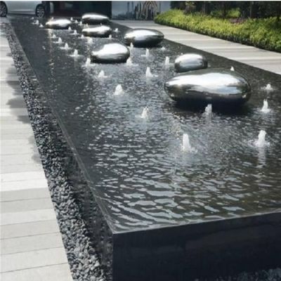 喷泉水景不锈钢镜面鹅卵石摆件