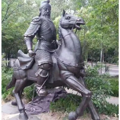 玻璃钢仿铜彩绘寺庙家用户外大型拿刀的关公博鱼网页版