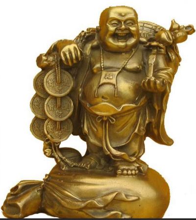 户外不锈钢喷金烤漆扛着铜钱的弥勒佛博鱼网页版