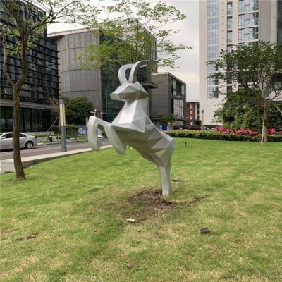 户外花园不锈钢几何花园景观鹿博鱼网页版