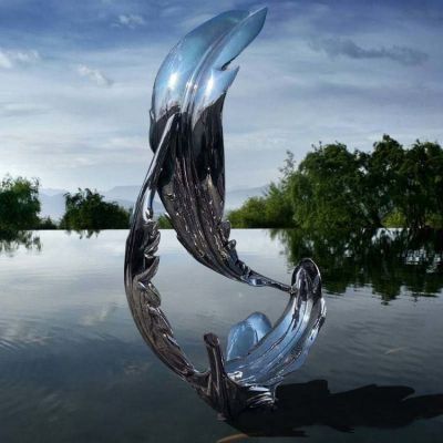 户外大型不锈钢镜面创意羽毛博鱼网页版