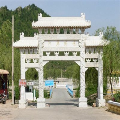 村口大理石石雕牌坊博鱼网页版