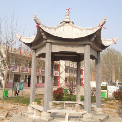 公园休息大理石石雕中式凉亭