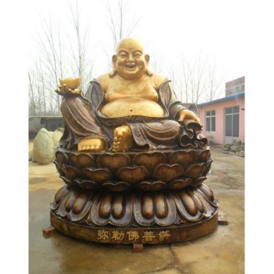 玻璃钢仿铜弥勒佛菩萨佛像寺庙供奉摆件