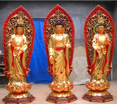 寺庙大型神佛景观玻璃钢彩绘三圣博鱼网页版