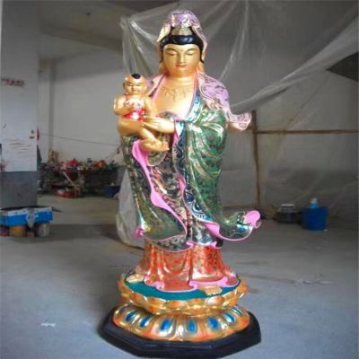 景点寺庙玻璃钢彩绘送子观音博鱼网页版