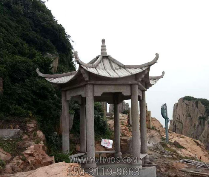 景区山顶摆放仿古建六角休息凉亭石雕博鱼网页版