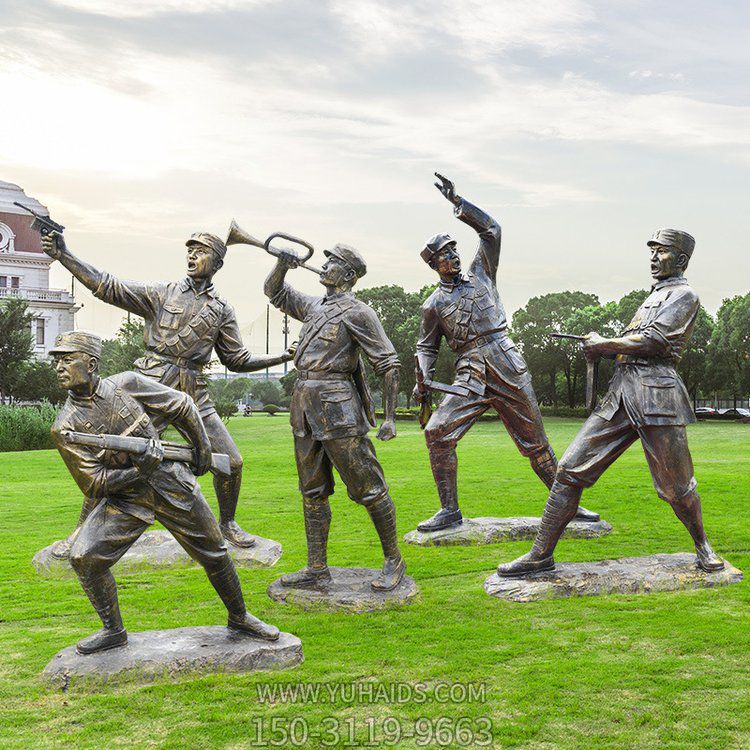 校园玻璃钢仿铜八路军战士人物博鱼网页版