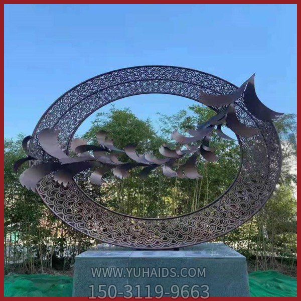不锈钢镂空创意博鱼网页版  户外园林艺术工艺品博鱼网页版摆件