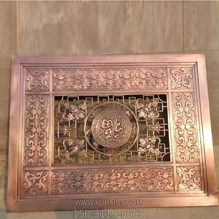 酒店庭院装饰黄铜锻造镂空中式壁画博鱼网页版