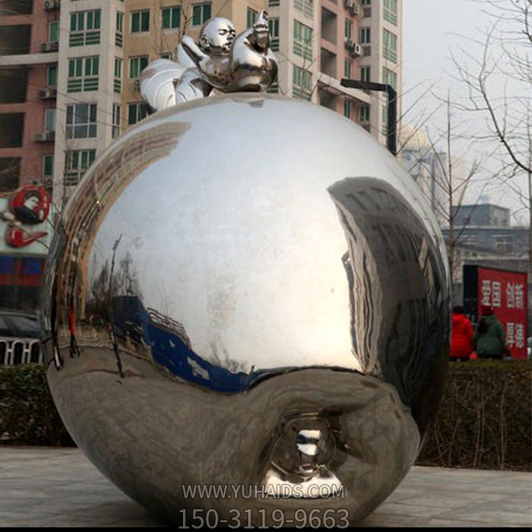 广场大型不锈钢镜面园林抽象苹果博鱼网页版