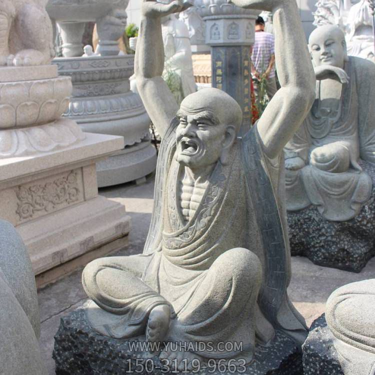 砂岩雕刻罗汉博鱼网页版佛堂户外摆件  