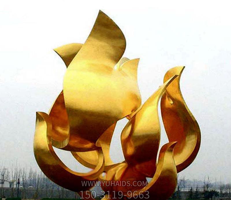 城市抽象花朵不锈钢喷金公园花朵博鱼网页版