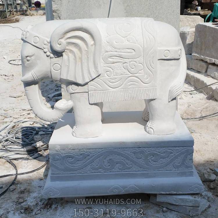 大理石石雕户外园林门口镇宅招财大象博鱼网页版
