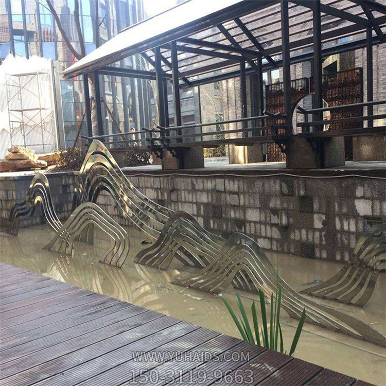 拉丝金属不锈钢抽象假山博鱼网页版