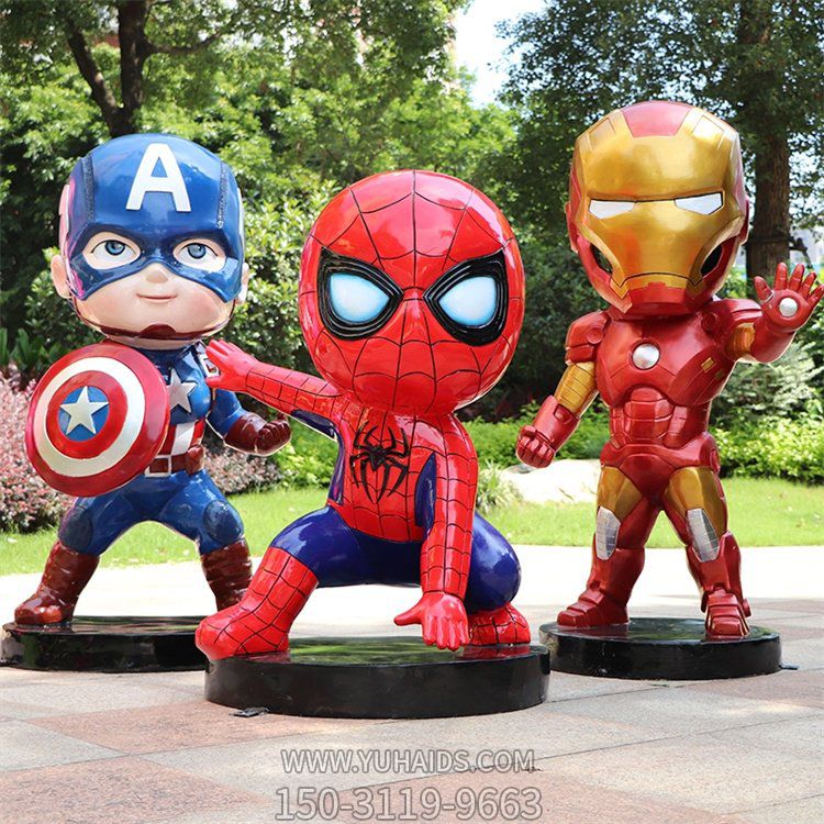 玻璃钢卡通彩绘英雄联盟公仔人物游乐园户外小品博鱼网页版