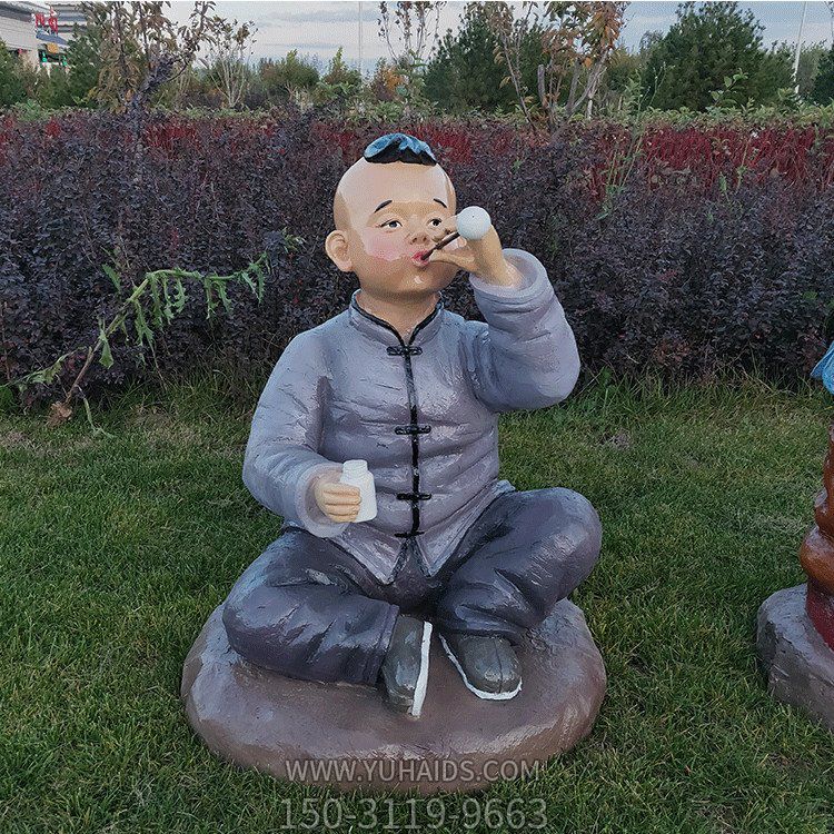 玻璃钢彩绘吹泡泡的小男孩博鱼网页版