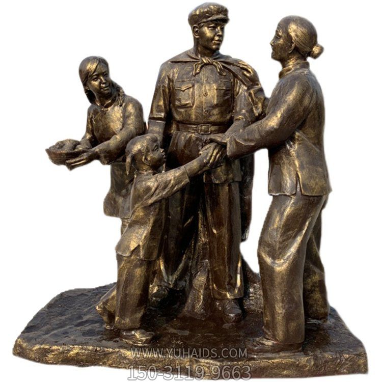 情景小品 玻璃钢仿铜八路军人物博鱼网页版
