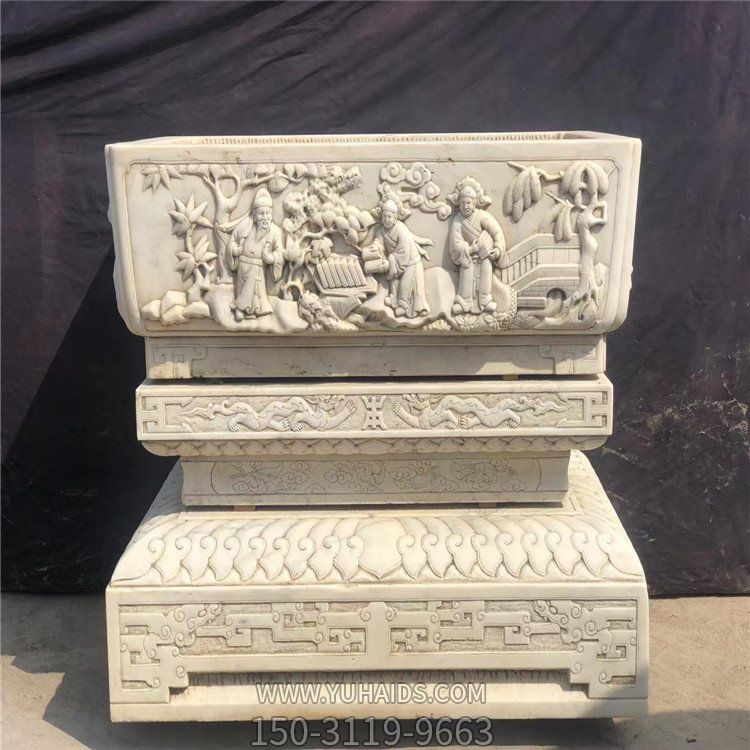 大理石石雕户外园林景观浮雕石槽博鱼网页版