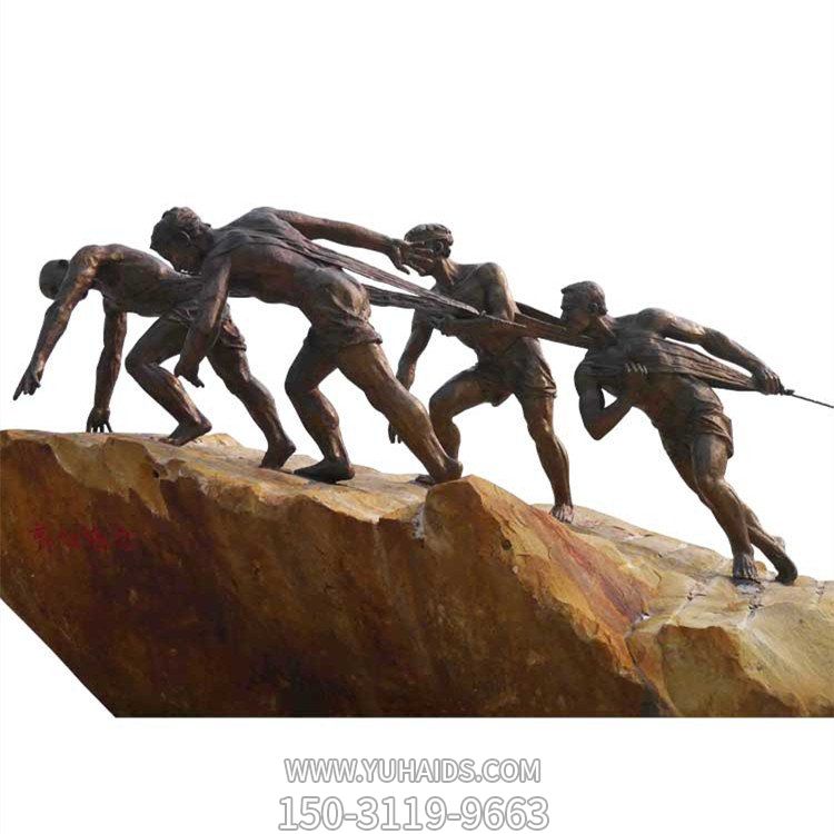 玻璃钢仿铜园林景观八路军战士人物景观摆件博鱼网页版
