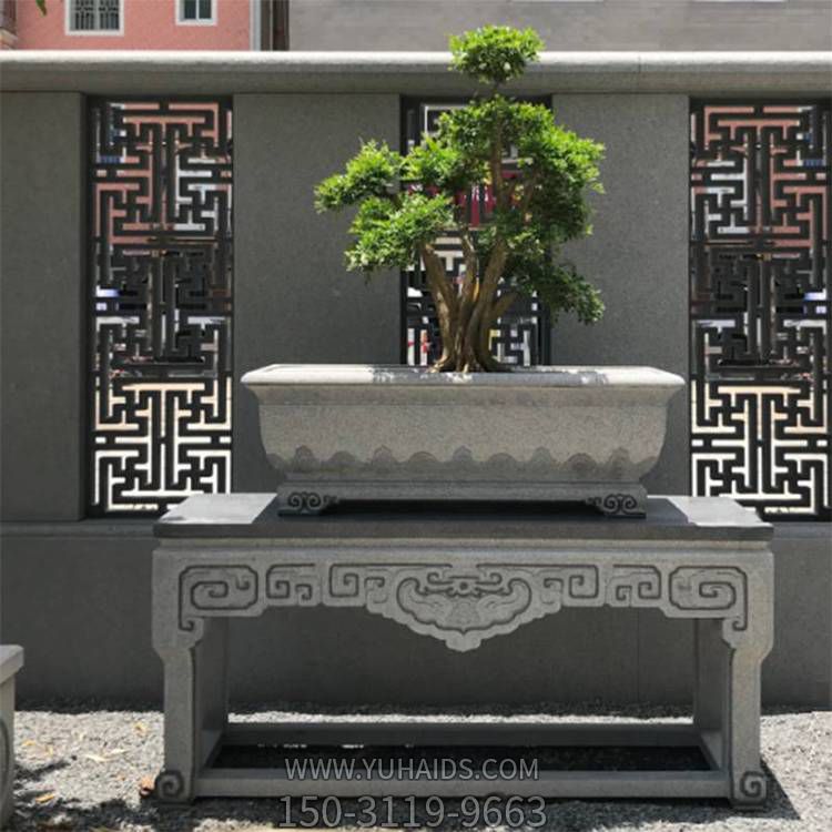 整石雕刻花台架 公园凉亭葡萄架 室外石雕花几花架博鱼网页版